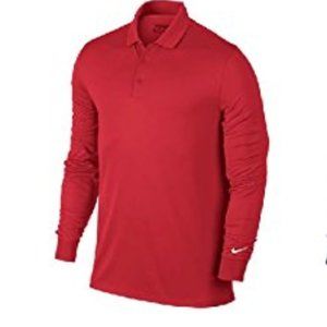 Nike Men's Dri-FIT Golf Tour Performance Long Sleeve Polo (Red) - Size M